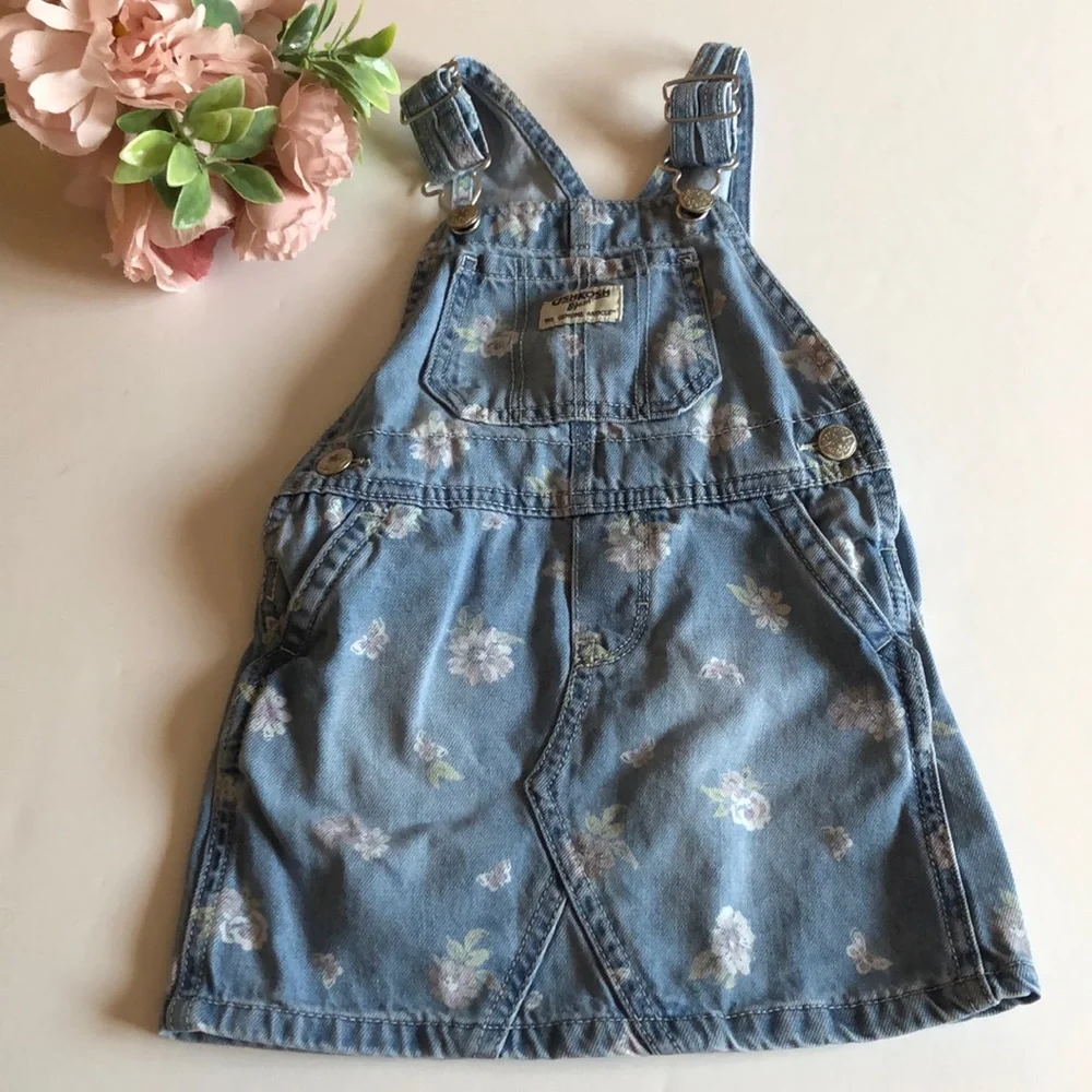 Oshkosh Floral Shortail Dress 2T Floral overall dress jumper 2T Oshkosh
